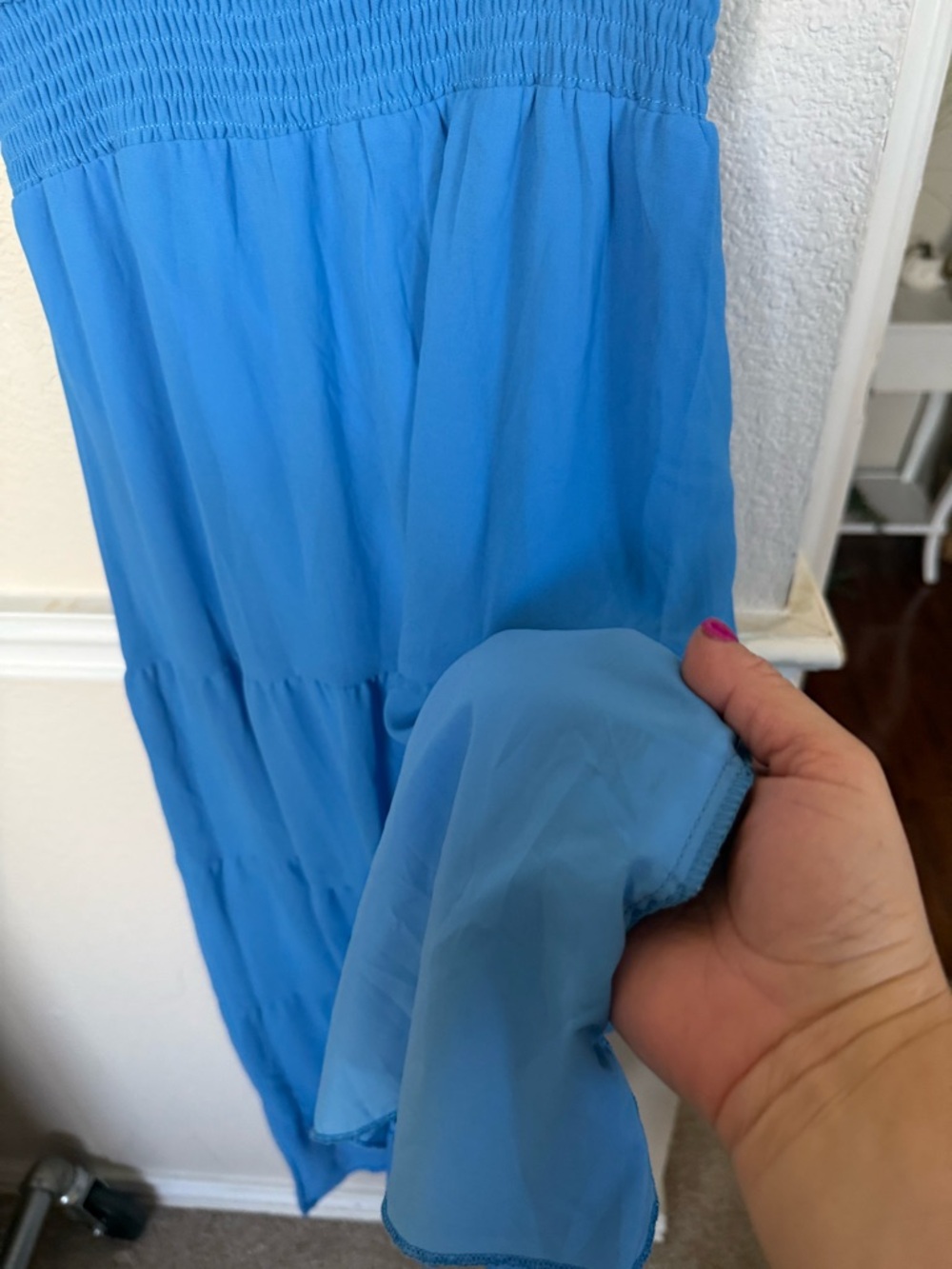 Women’s Blue Button-Front Maxi Dress pretty garden medium - Picture 4 of 11